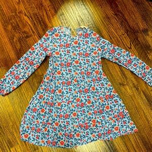 Floral women’s Dress - Red and Blue